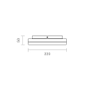 SIGOR LED Loftlampe CIRCEL, �22cm / h�jde 5cm, IP44, 15W 4000K 1050lm, s�lv