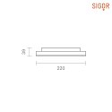 SIGOR surface luminaire SHINE IP20, white dimmable