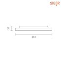 SIGOR surface luminaire SHINE IP20, white dimmable