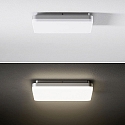 SIGOR LED Loftlampe SQUARE, 26 x 26 x 4.3cm, med bev�gelsessensor, IP20, 18W 4000K 1150lm, hvid mat / s�lv