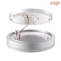 SIGOR Outdoor LED Ceiling luminaire SPLIT, IP54 ,  27cm, 18/24W 3000/4000K 2000/2500lm 110, silver / diffuse