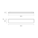 SIGOR ceiling luminaire PLANK IP54, silver dimmable