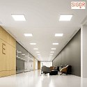SIGOR LED Surface mounting panel FLED for industry and craft, 230V, 62 x 62 x 2.8cm, UGR<22, 40W 3000K 3200lm 120, white