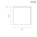 SIGOR LED Surface mounting panel FLED, 40W, 620x620mm, 3000K, 40W 3000K 3200lm 120, white