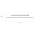 SIGOR overflade lampe SQUARE 40 IP54, s�lv 