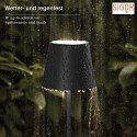 SIGOR battery table lamp NUINDIE round, CCT Switch IP54, night black dimmable