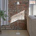 battery floor lamp NUINDIE round IP54, graphite grey dimmable