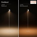 SIGOR battery floor lamp NUINDIE round IP54, snow white dimmable