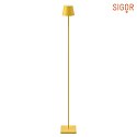 SIGOR battery floor lamp NUINDIE round IP54, sunny yellow dimmable