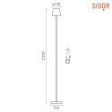 SIGOR battery floor lamp NUINDIE round IP54, graphite grey dimmable