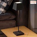 SIGOR battery table lamp NUINDIE square, CCT Switch IP54, night black dimmable
