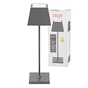 SIGOR Batteri bordlampe NUINDIE firkantet, CCT Switch, d�mpbar IP54, grafit gr� d�mpbar