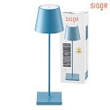 SIGOR battery table lamp NUINDIE round, CCT Switch IP54, dolphin blue dimmable