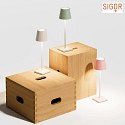 SIGOR battery table lamp NUINDIE round, CCT Switch IP54, sage green dimmable