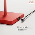 SIGOR battery table lamp NUINDIE round, CCT Switch IP54, fire red dimmable