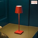 SIGOR battery table lamp NUINDIE round, CCT Switch IP54, fire red dimmable