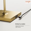 SIGOR battery table lamp NUINDIE round, CCT Switch IP54, gold anodised dimmable