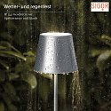 SIGOR battery table lamp NUINDIE round, CCT Switch IP54, silver anodised dimmable