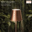 SIGOR battery table lamp NUINDIE round, CCT Switch IP54, bronze anodised dimmable