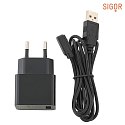SIGOR Charging cable NUINDIE EASY-CONNECT, incl. power supply unit, 120cm, black