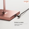 SIGOR battery table lamp NUINDIE round, CCT Switch IP54, rose gold anodised dimmable