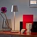 SIGOR battery table lamp NUINDIE round, CCT Switch IP54, rose gold anodised dimmable