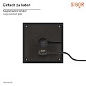 SIGOR battery table lamp NUTALIS IP54, night black dimmable