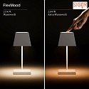 SIGOR battery table lamp NUINDIE MINI IP54, graphite grey dimmable