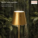 SIGOR battery floor lamp NUINDIE round IP54, gold dimmable