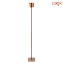 SIGOR battery floor lamp NUINDIE round IP54, bronze dimmable