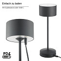 SIGOR Batteri bordlampe VELUNA IP44, nat sort d�mpbar