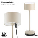 SIGOR Batteri bordlampe VELUNA up / down, CCT Switch, s�t med 1, med touch-d�mper IP44, dune beige d�mpbar