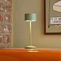 SIGOR battery table lamp VELUNA up / down, CCT Switch IP44, sage green dimmable