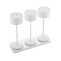 Batteri bordlampe VELUNA s�t med 3 IP44, snehvide d�mpbar
