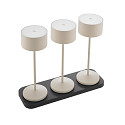 Batteri bordlampe VELUNA up / down, CCT Switch, s�t med 3, med touch-d�mper IP44, dune beige d�mpbar