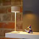 SIGOR Batteri bordlampe VELUNA up / down, CCT Switch, s�t med 3, med touch-d�mper IP44, dune beige d�mpbar
