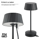 SIGOR Batteri bordlampe FACETTA down, CCT Switch, s�t med 1, med touch-d�mper IP44, nat sort d�mpbar