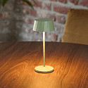 SIGOR Batteri bordlampe FACETTA down, CCT Switch, s�t med 1, med touch-d�mper IP44, salviegr�n d�mpbar