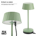 SIGOR Batteri bordlampe FACETTA down, CCT Switch, s�t med 1, med touch-d�mper IP44, salviegr�n d�mpbar