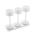 Batteri bordlampe FACETTA s�t med 3 IP44, snehvide d�mpbar