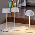 SIGOR Batteri bordlampe FACETTA down, CCT Switch, s�t med 3, med touch-d�mper IP44, snehvide d�mpbar
