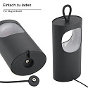 SIGOR Batteri bordlampe LUNARI med USB tilslutning, CCT Switch, med h�ndtag, med touch-d�mper IP44, mat, nat sort d�mpbar