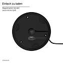 Batteri bordlampe NUMOTION CCT Switch, med touch-d�mper IP54, pulverlakeret, nat sort d�mpbar