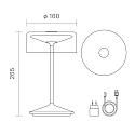 SIGOR Batteri bordlampe NUMOTION CCT Switch, med touch-d�mper IP54, pulverlakeret, blomme bl� d�mpbar