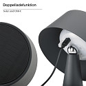 SIGOR Batteri bordlampe SOLINO IP44, grafit gr� d�mpbar
