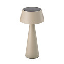 Solar bordlampe SOLINO vipbar, med batteri, med USB-opladningsfunktion, magnetisk montering IP44, mat, dune beige d�mpbar