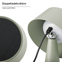 SIGOR Batteri bordlampe SOLINO IP44, salviegr�n d�mpbar
