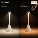SIGOR battery table lamp NUDROP IP54, snow white dimmable