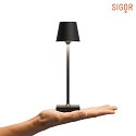 SIGOR battery table lamp NUINDIE POCKET IP54, night black dimmable
