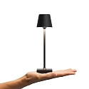 SIGOR Batteri bordlampe NUINDIE POCKET USB-C rund, CCT Switch, med touch-d�mper IP54, nat sort d�mpbar